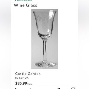 Lenox Castle Garden Floral Etched Wine Glasses